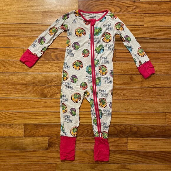 Girls 18 Month Bamboo Footie Pajamas 3-Piece Lot - Picture 6 of 7